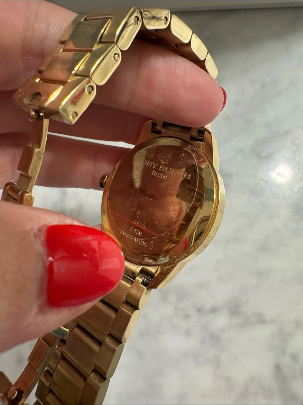 Tory Burch Gold-Tone Bracelet Watch with White Dial